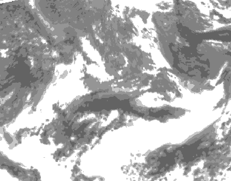 GDPS total cloud 210 hour forecast chart for Canada based on 2025/05/04 0000Z data
