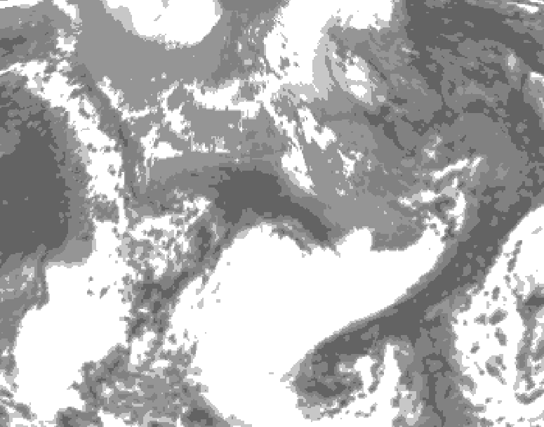 GDPS total cloud 012 hour forecast chart for Canada based on 2025/05/04 1200Z data