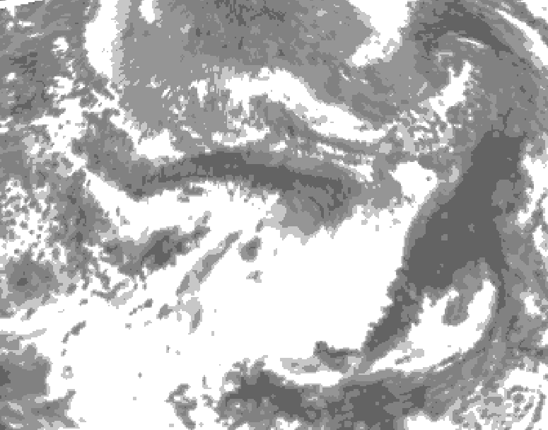 GDPS total cloud 096 hour forecast chart for Canada based on 2025/05/04 1200Z data