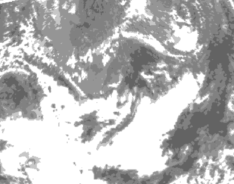 GDPS total cloud 120 hour forecast chart for Canada based on 2025/05/04 1200Z data