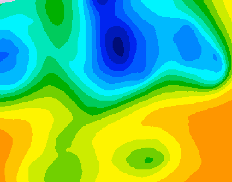 GDPS 500 millibar geopotential height 024 hour forecast chart for Canada based on 2025/05/05 0000Z data