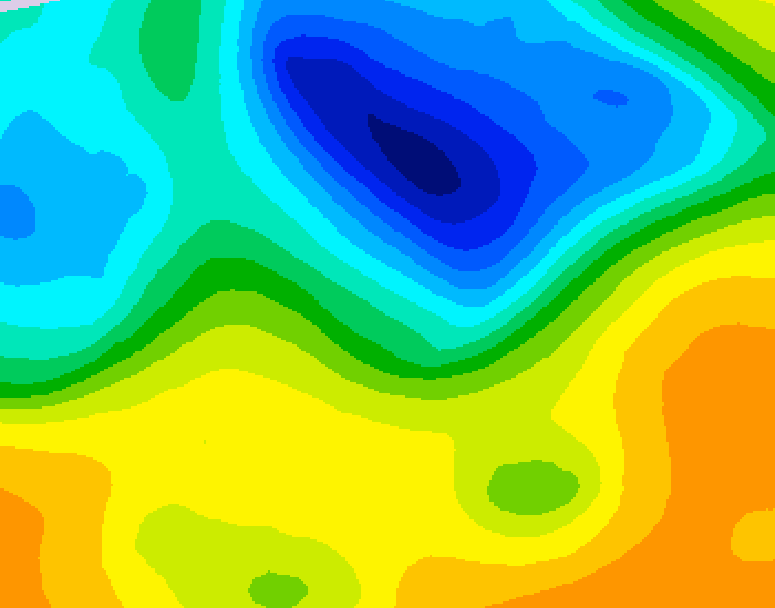 GDPS 500 millibar geopotential height 048 hour forecast chart for Canada based on 2025/05/05 0000Z data