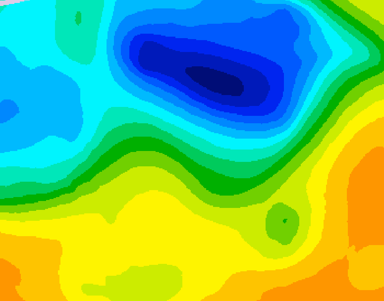 GDPS 500 millibar geopotential height 060 hour forecast chart for Canada based on 2025/05/05 0000Z data