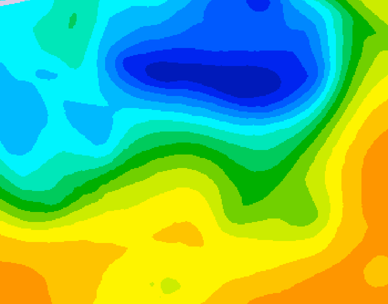 GDPS 500 millibar geopotential height 072 hour forecast chart for Canada based on 2025/05/05 0000Z data