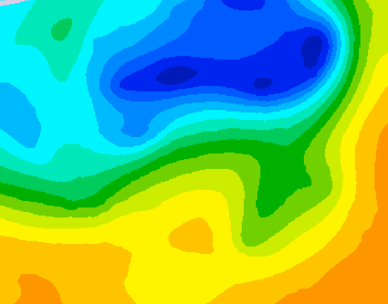 GDPS 500 millibar geopotential height 084 hour forecast chart for Canada based on 2025/05/05 0000Z data