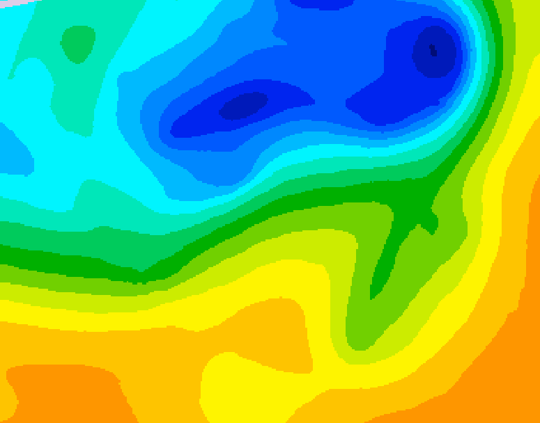 GDPS 500 millibar geopotential height 090 hour forecast chart for Canada based on 2025/05/05 0000Z data