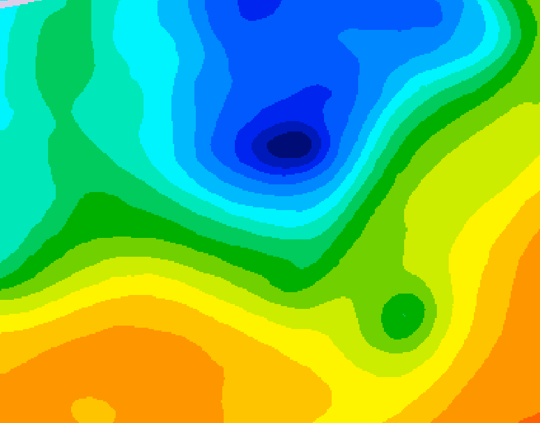 GDPS 500 millibar geopotential height 132 hour forecast chart for Canada based on 2025/05/05 0000Z data