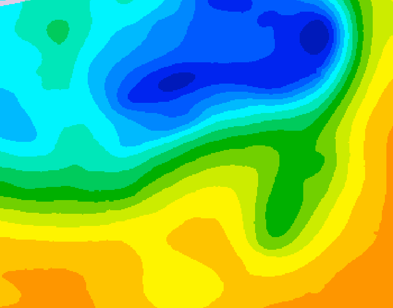 GDPS 500 millibar geopotential height 078 hour forecast chart for Canada based on 2025/05/05 1200Z data