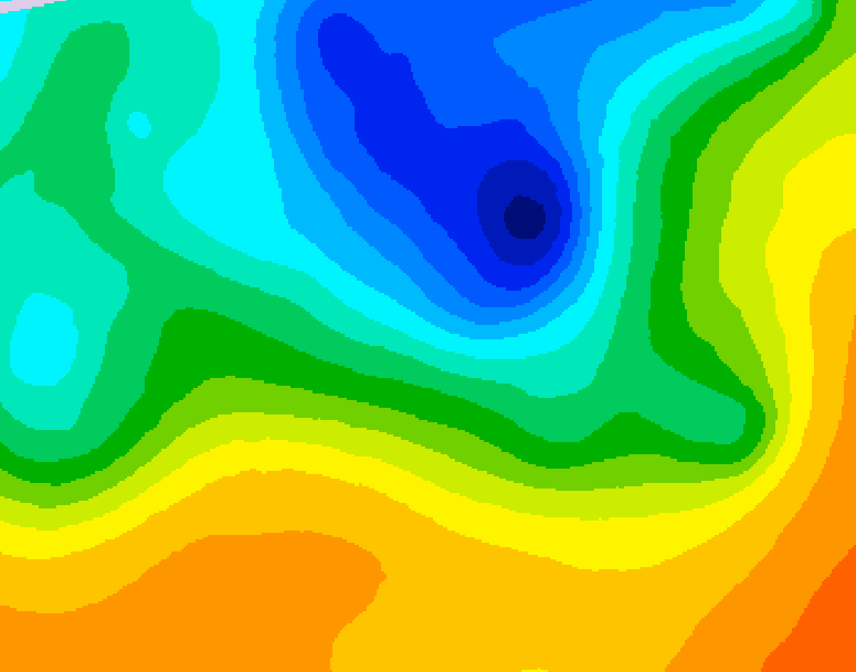 GDPS 500 millibar geopotential height 132 hour forecast chart for Canada based on 2025/05/05 1200Z data
