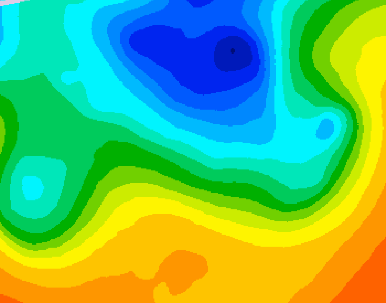 GDPS 500 millibar geopotential height 150 hour forecast chart for Canada based on 2025/05/05 1200Z data