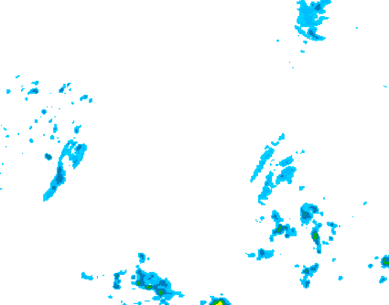 GDPS precipitation 036 hour forecast chart for Canada based on 2025/05/05 1200Z data