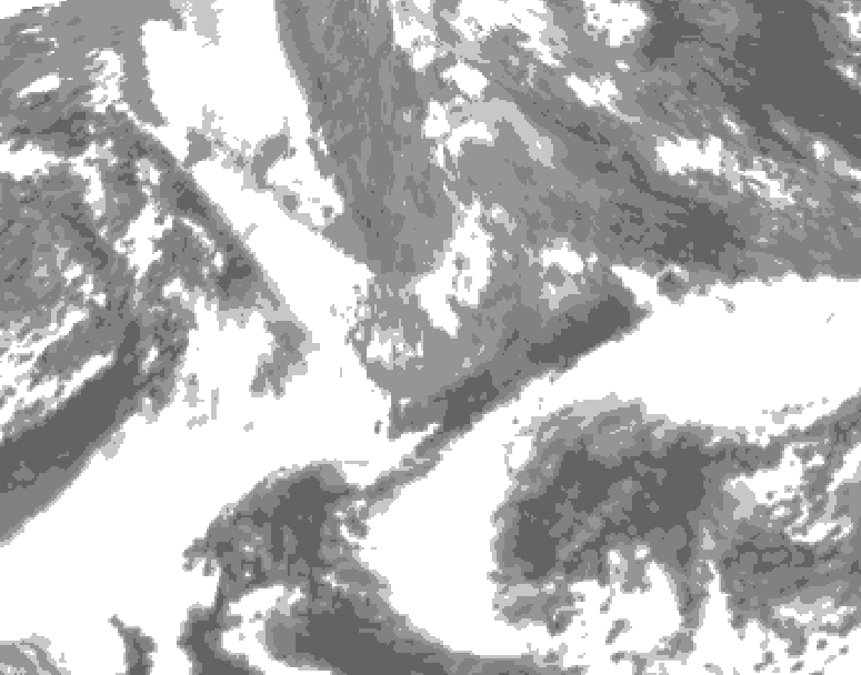 GDPS total cloud 036 hour forecast chart for Canada based on 2025/05/05 0000Z data