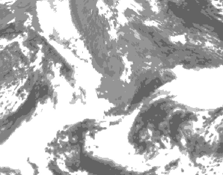 GDPS total cloud 042 hour forecast chart for Canada based on 2025/05/05 0000Z data