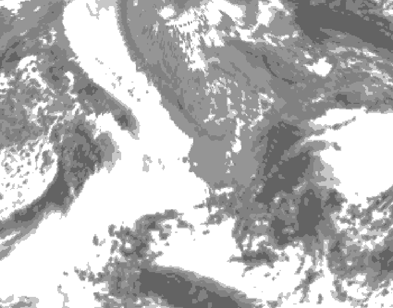 GDPS total cloud 048 hour forecast chart for Canada based on 2025/05/05 0000Z data