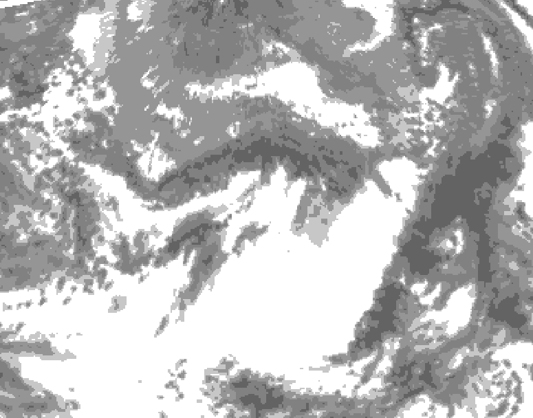 GDPS total cloud 090 hour forecast chart for Canada based on 2025/05/05 0000Z data