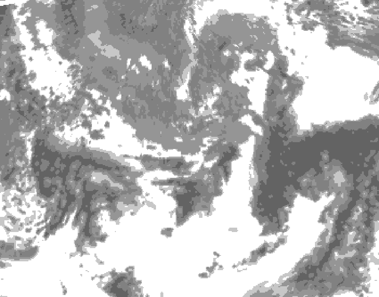 GDPS total cloud 156 hour forecast chart for Canada based on 2025/05/05 0000Z data