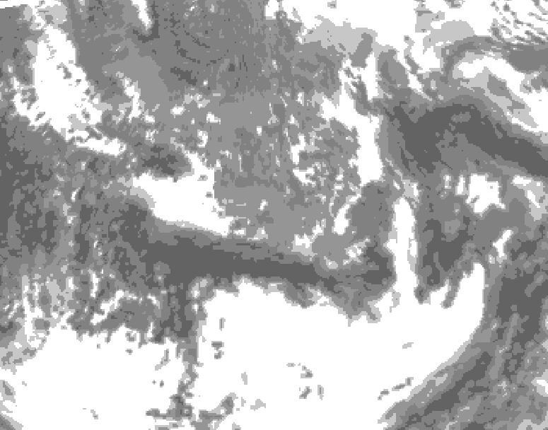 GDPS total cloud 180 hour forecast chart for Canada based on 2025/05/05 0000Z data