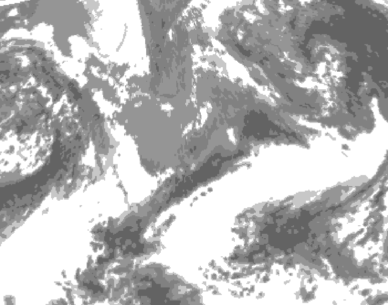 GDPS total cloud 012 hour forecast chart for Canada based on 2025/05/05 1200Z data
