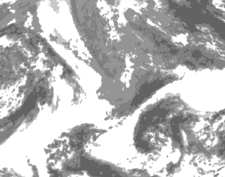 GDPS total cloud 030 hour forecast chart for Canada based on 2025/05/05 1200Z data