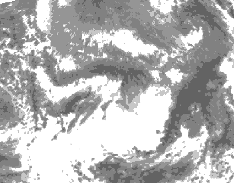 GDPS total cloud 072 hour forecast chart for Canada based on 2025/05/05 1200Z data