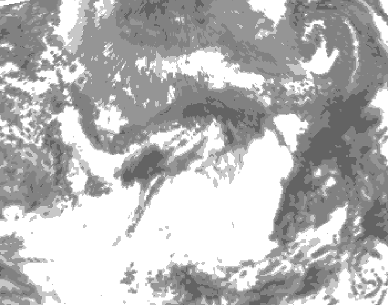 GDPS total cloud 078 hour forecast chart for Canada based on 2025/05/05 1200Z data