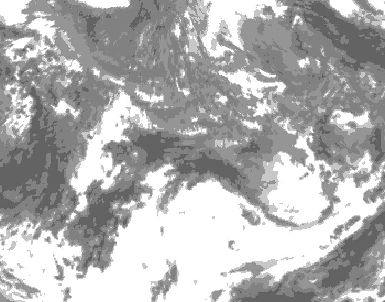 GDPS total cloud 192 hour forecast chart for Canada based on 2025/05/05 1200Z data