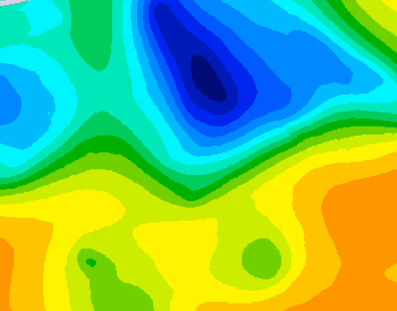GDPS 500 millibar geopotential height 012 hour forecast chart for Canada based on 2025/05/06 0000Z data
