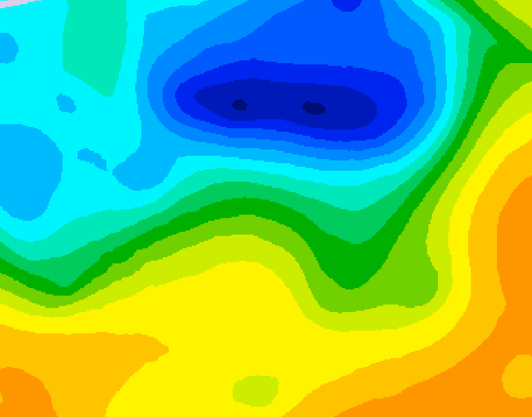 GDPS 500 millibar geopotential height 048 hour forecast chart for Canada based on 2025/05/06 0000Z data