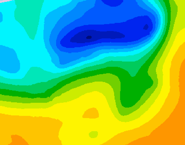 GDPS 500 millibar geopotential height 060 hour forecast chart for Canada based on 2025/05/06 0000Z data