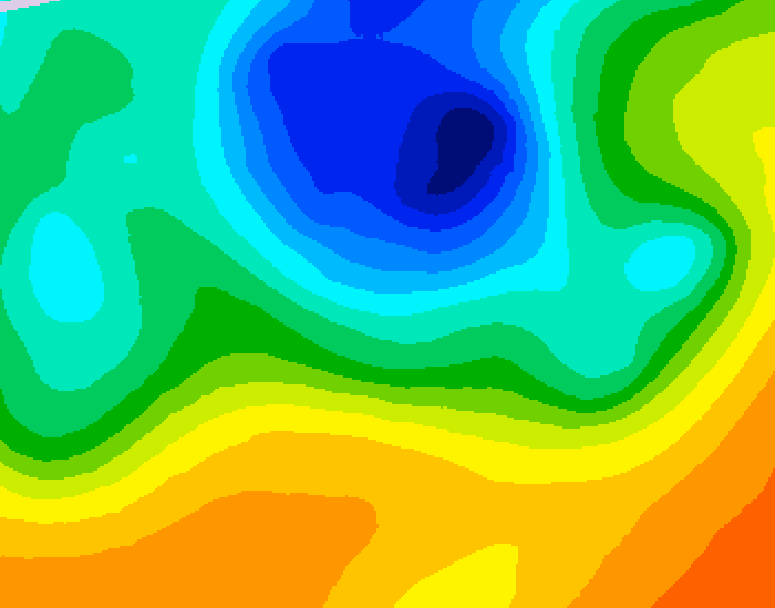 GDPS 500 millibar geopotential height 132 hour forecast chart for Canada based on 2025/05/06 0000Z data