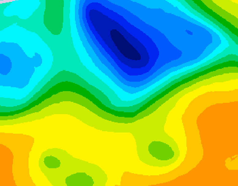 GDPS 500 millibar geopotential height 006 hour forecast chart for Canada based on 2025/05/06 1200Z data