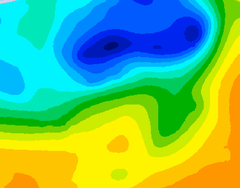 GDPS 500 millibar geopotential height 048 hour forecast chart for Canada based on 2025/05/06 1200Z data