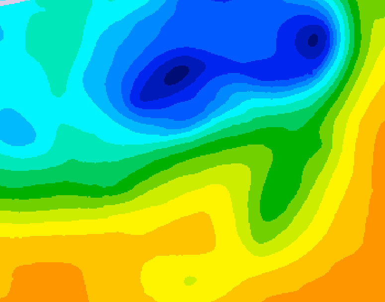 GDPS 500 millibar geopotential height 054 hour forecast chart for Canada based on 2025/05/06 1200Z data