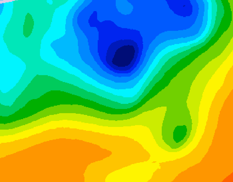 GDPS 500 millibar geopotential height 084 hour forecast chart for Canada based on 2025/05/06 1200Z data