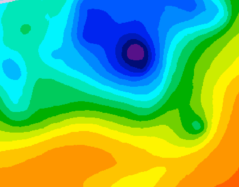 GDPS 500 millibar geopotential height 096 hour forecast chart for Canada based on 2025/05/06 1200Z data