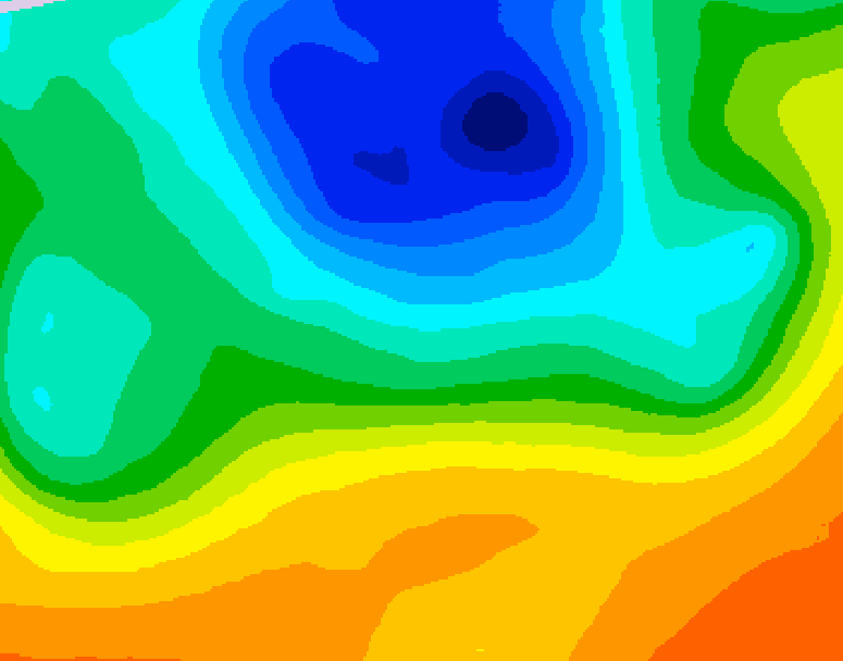 GDPS 500 millibar geopotential height 126 hour forecast chart for Canada based on 2025/05/06 1200Z data