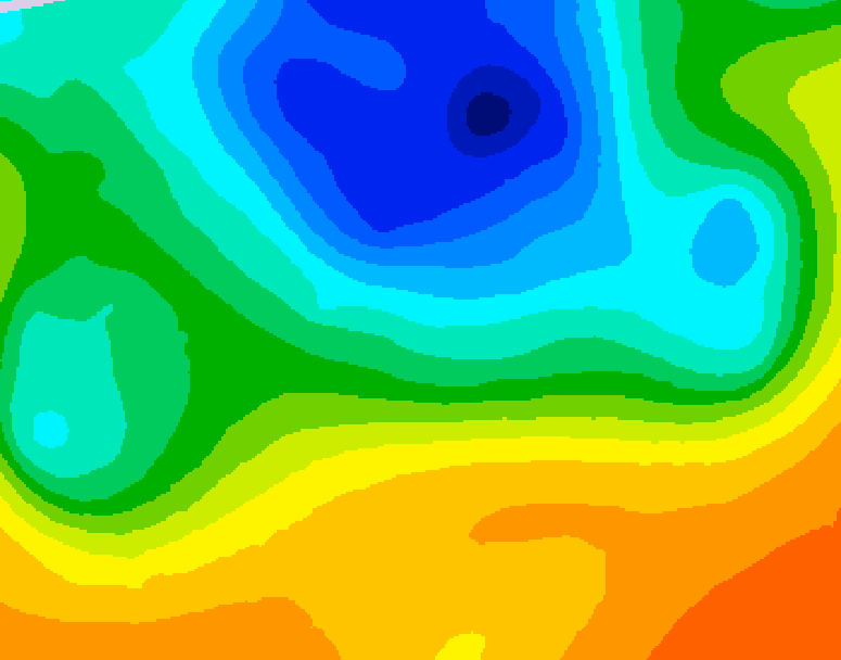 GDPS 500 millibar geopotential height 132 hour forecast chart for Canada based on 2025/05/06 1200Z data