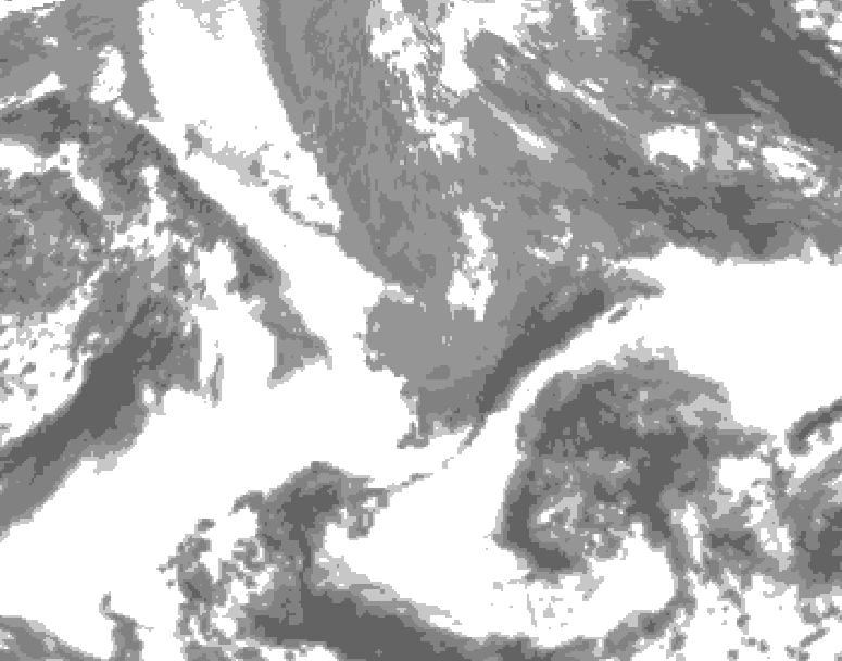 GDPS total cloud 018 hour forecast chart for Canada based on 2025/05/06 0000Z data