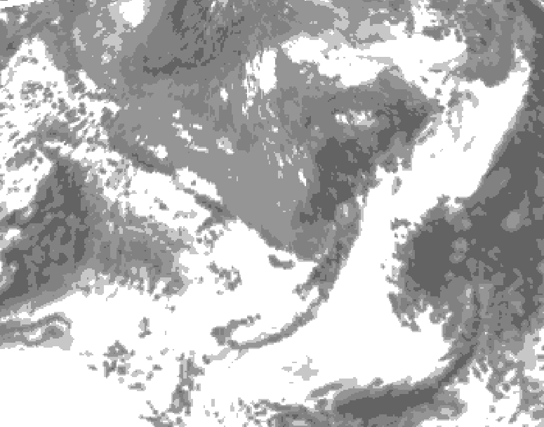 GDPS total cloud 096 hour forecast chart for Canada based on 2025/05/06 0000Z data