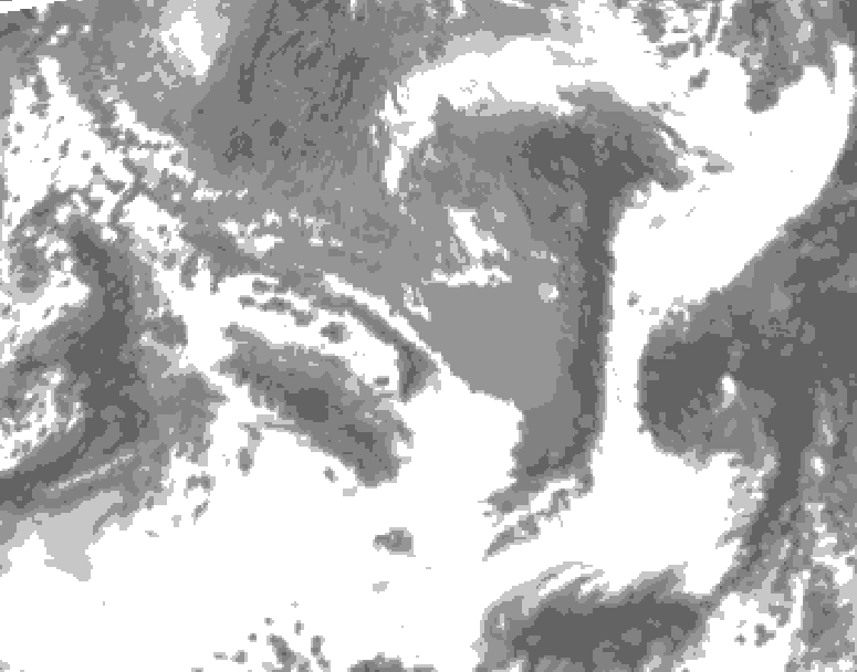 GDPS total cloud 108 hour forecast chart for Canada based on 2025/05/06 0000Z data