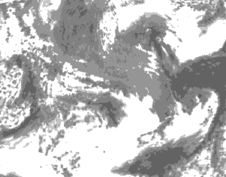 GDPS total cloud 120 hour forecast chart for Canada based on 2025/05/06 0000Z data