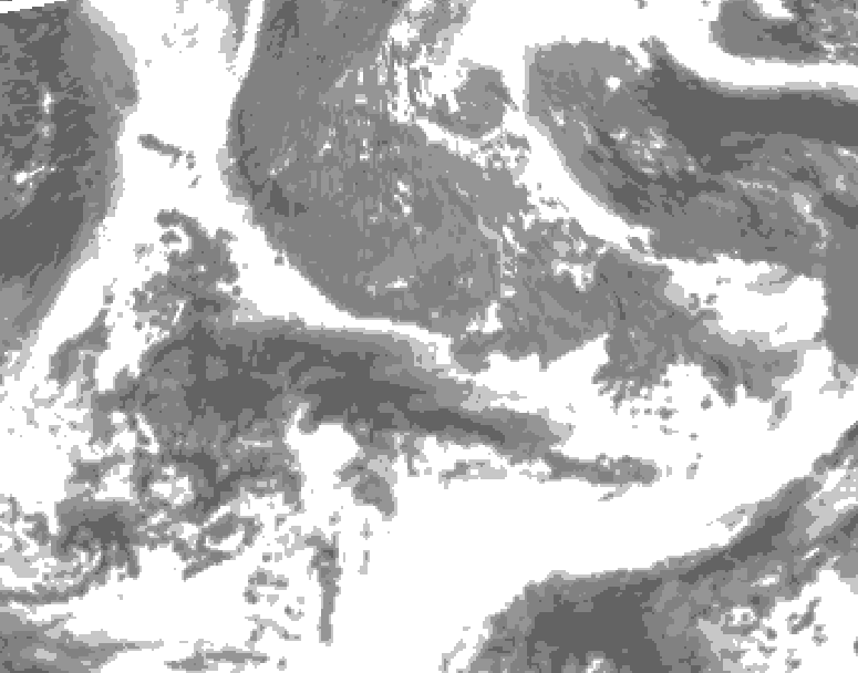 GDPS total cloud 168 hour forecast chart for Canada based on 2025/05/06 0000Z data