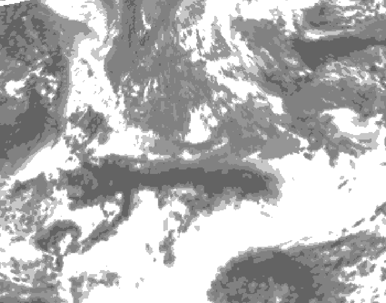 GDPS total cloud 180 hour forecast chart for Canada based on 2025/05/06 0000Z data
