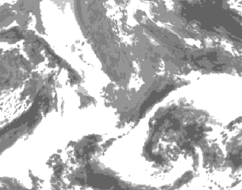 GDPS total cloud 006 hour forecast chart for Canada based on 2025/05/06 1200Z data