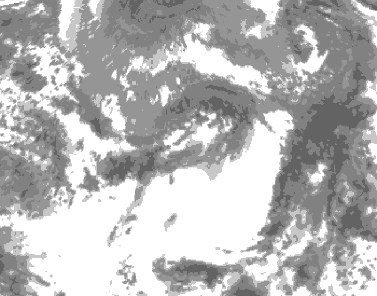 GDPS total cloud 054 hour forecast chart for Canada based on 2025/05/06 1200Z data
