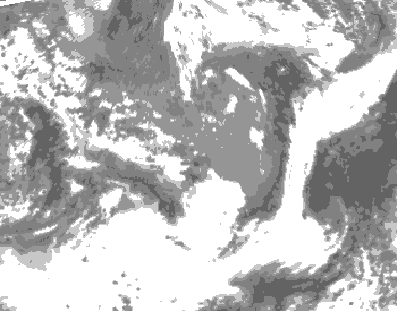 GDPS total cloud 096 hour forecast chart for Canada based on 2025/05/06 1200Z data
