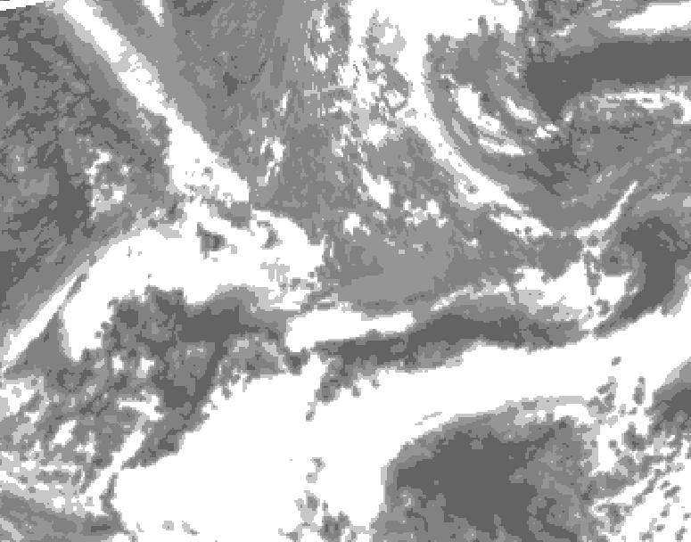 GDPS total cloud 168 hour forecast chart for Canada based on 2025/05/06 1200Z data
