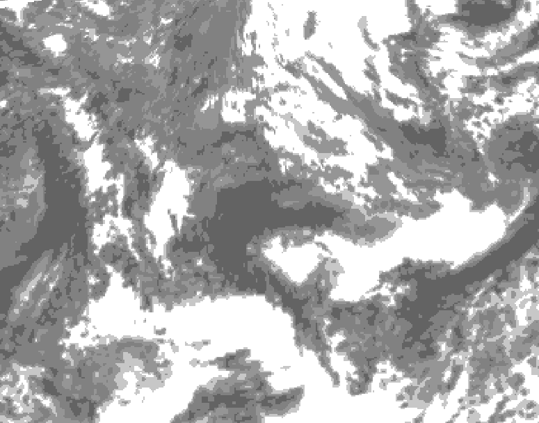 GDPS total cloud 240 hour forecast chart for Canada based on 2025/05/06 1200Z data