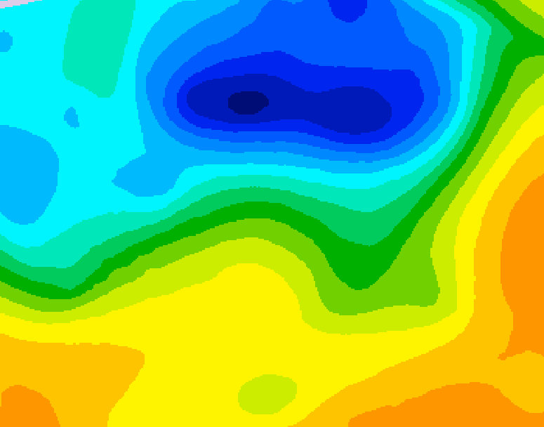 GDPS 500 millibar geopotential height 024 hour forecast chart for Canada based on 2025/05/07 0000Z data