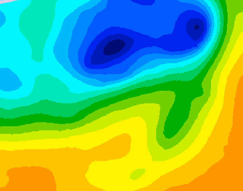GDPS 500 millibar geopotential height 042 hour forecast chart for Canada based on 2025/05/07 0000Z data